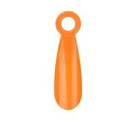Hapivida Chausse Pied Compact Portable Confortable pour Voyage Maison, Cuillère à chaussures en plastique ABS avec poignée caoutchouc et trous de suspension, pour hommes femmes per (Orange)