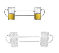 Hapivida Chope à bière double siamois, chope à bière anti-goutte en verre chope à bière avec tubes de connexion verre à vin pour la fête