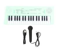 Hapivida Clavier Musical Électrique 37 Touches, Microphone Intégré Fonction Enregistrement Portable Double Alimentation USB/Piles pour Enfants Débutants Éducation Musicale BF-3738 (Vert)