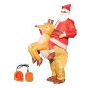 Hapivida Costume de Renne de Noël Gonflable, Costume Comique avec Ventilateur Intégré pour Fêtes Cosplay Adultes Enfants 0.9m-1.9m en Polyester 190T pour Fêtes de Noël Carnaval (Enfants)