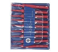 Hapivida Crochet Hooks, Ensemble de 9 Aiguilles à Tricoter Ergonomiques avec Poignée en Silicone Rouge et Aluminium, Portable, pour Tissage, Tricot, Crochet et Débutants
