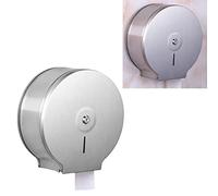 Hapivida Distributeur de Papier Toilette Jumbo, Support Mural en Acier Inoxydable avec Clé de Verrouillage, Distributeur Industriel pour Rouleaux Moyens, 27x26x11.8cm, Acier Inoxydable, pour Hôtels