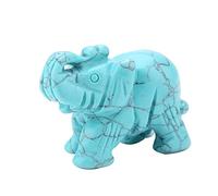 Hapivida Éléphant en Jade Naturel, Mini Sculpture Éléphant Feng Shui en Pierre Naturelle pour Décoration Intérieure, 5,1 cm, Ornement Zen pour Bureau et Salon, Cadeau Unique pour Collectionneurs