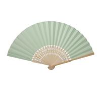 Hapivida Éventail Pliable en Bambou Papier Blanc, Décorations de Mariage Anniversaire DIY, Taille Compacte Design Exquis pour Calligraphie Peinture et Rafraîchissement par Temps Ch (Vert)