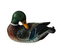 Hapivida Figurine de Canard Flottant en Résine, Fausse Statue de Canard Mandarin Réaliste, Une Paire de Canard Colvert pour éTang, Jardin, Cour, Piscine, Arrière-Cour (#1)