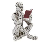 Hapivida Figurine de Femme lisante, Statue de Lecture de Femme en pulpe de résine de Style penseur, Sculpture de pensée Abstraite Moderne pour la décoration de Bureau à Domicile(A)