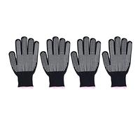 Hapivida Hapvida 4Pcs Gants résistants à la chaleur Mitaines anti-brûlures haute température Bosses en silicone (Bord en poudre de silicone double face blanc)