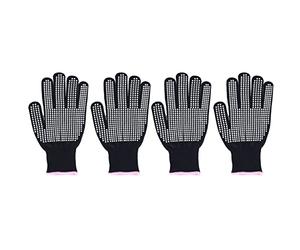Hapivida Hapvida 4Pcs Gants résistants à la chaleur Mitaines anti-brûlures haute température Bosses en silicone (Bord en poudre de silicone double face blanc)