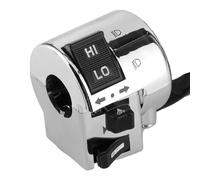 Hapivida Interrupteur Guidon Moto Chromé 25mm avec Contrôle Phare Clignotant Avertisseur, Commande Combinée Étanche pour Scooters Électriques Motos Tout Terrain