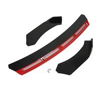 Hapivida Kit de Jupe Avant de Pare-Chocs Universel en ABS, 3 Pièces avec Aileron et Spoiler, Corps de Kit pour Protection et Style de Course, Installation Facile NS Modification (Rouge)