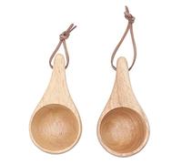 Hapivida Lot de 2 tasses Kuksa en bois, tasse de Laponie nordique portable avec lanière, tasse à café en bois faite à la main de style Finlande antique pour le camping, la randonnée, la survie
