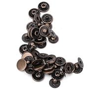 Hapivida Lot de 50 Boutons Pression en Laiton Antiques Ronds en Métal Kit de Décoration de Bagages en Tissu Accessoires pour Cuir Artisanat Vestes Sacs Réparation Bracelets Décor(12.5mm-Bronze)
