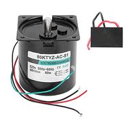 Hapivida Moteur Synchrone AC avec Condensateur Aimant Permanent Basse Vitesse pour Micro Machines 60W, Moteur Réducteur Micro Moteur Mini Moteur XD80KTYZ Grand Couple, pour Machine (50 tr/min AC220V)
