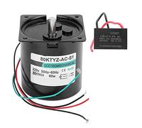 Hapivida Moteur Synchrone AC avec Condensateur Aimant Permanent Basse Vitesse pour Micro Machines 60W, Moteur Réducteur Micro Moteur Mini Moteur XD80KTYZ Grand Couple, pour Machine (80 tr/min AC220V)