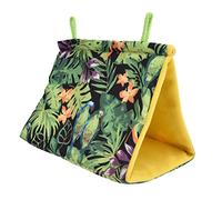 Hapivida Perchoir triangle pour oiseaux de compagnie, confortable avec tissu doux et ventilation, pour cacatoès amazones perruches, à suspendre dans la cage