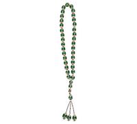 Hapivida Perles de Prière Musulmanes en Résine, Chapelet Unisexe Tesbih Allah, Gravure Islamique, Perles de Prière, Bracelet pour Fournitures de Culte de L'Islam, Décorations Suspendues Collier(Vert)