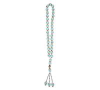 Hapivida Perles de Prière Musulmanes en Résine, Chapelet Unisexe Tesbih Allah, Gravure Islamique, Perles de Prière, Bracelet pour Fournitures de Culte de l'islam, Décorations Suspendues(Bleu 2#)