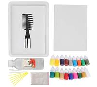 Hapivida Pigment Minéral pour Marbrure sur Eau en Flacon PVC, Outil Artistique Ebru Adapté au Papier, Toile, Verre et Céramique, Utilisation Facile Sans Compétences Préalables (A4-18 Couleur de 6 ml)