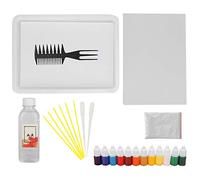Hapivida Pigment Minéral pour Marbrure sur Eau en Flacon PVC, Outil Artistique Ebru Adapté au Papier, Toile, Verre et Céramique, Utilisation Facile Sans Compétences Préalables (A5 PEINTURE PLAQUE 12