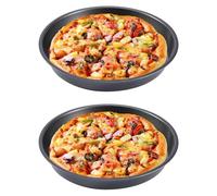 Hapivida Plateau de Cuisson à Pizza, Plateaux de Four à Pizza Ronds Moules à Pizza Plaque Pizza Plaques de Cuisson pour Pizza Plat à Tarte Moule à Quiche (23cm*2)