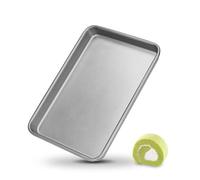 Hapivida Plateau de Cuisson rectangulaire, Plateau antiadhésif en Acier Inoxydable pour Four avec Chauffe Uniforme, 3 Tailles, Outil de Boulangerie pour Biscuits et légumes rôtis