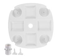 Hapivida Plateau de Table de Parapluie de Plage Blanc, avec 4 Porte gobelets pour Snacks et Boissons, Support Universel pour Parasol de Plage ou Patio
