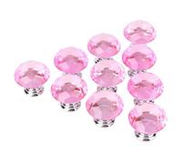 Hapivida Poignée de Porte en Verre Cristal Rose 30mm, Bouton de Tiroir pour Cuisine Armoire Commode Cabinet