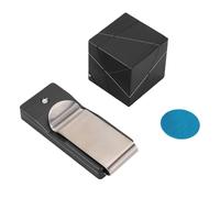 Hapivida Pool Cue Chalk Holder Aluminum Alloy Flip Cover Chalk Box with Back Clip for Standard Chalks, Black (Black)