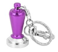 Hapivida Porte-Clés Mini Presse à Café avec Anneau, Pendentif Outil de Tassement Poudre en Acier Inoxydable avec Chaîne Cadeau pour Cuisine Maison Café Bar (Violette)