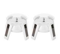 Hapivida Présentoir Solaire, Plateau Tournant, Base Lumineuse LED, Présentoir Rotatif, Fileur de Bijoux pour Statue d'art en Verre de Cristal, Marchandise (Blanc*2)