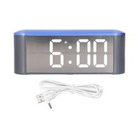 Hapivida Reveil Digital LED, Horloge Electronique avec Grand Ecran, Affichage Alternatif Date et Temperature, Fonction Alarme et Repetition, Modele Desktop USB ou Piles pour Maison (Blanche)
