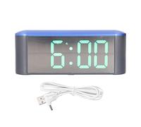 Hapivida Reveil Digital LED, Horloge Electronique avec Grand Ecran, Affichage Alternatif Date et Temperature, Fonction Alarme et Repetition, Modele Desktop USB ou Piles pour Maison (Verte)