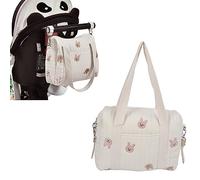 Hapivida Sac de Rangement pour Poussette de Bébé, Sac de Rangement de Grande Capacité, Organisateur de Buggys, Fourre-Tout de Voyage avec 2 Sangles de Poussette pour Changer Les Couches(Lapin)