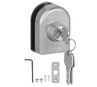 Hapivida Serrure de porte en verre en acier inoxydable pousse porte coulissante serrures latérales uniques anti-vol anti-pry adapté à l'épaisseur des portes 10-12mm