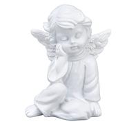 Hapivida Statue de Chérubin, Blanc Résine de Chérubin Statue d'ange Figurine Sculpture Endormi pour la Décoration Intérieure Et Extérieure (#2)