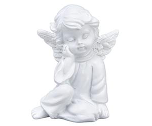 Hapivida Statuette Ange Gardien, Sculpture Commémorative en Résine | avec Détails Expressifs 6x5.5cm pour Décoration Intérieure et Extérieure, Cadeau Religieux Catholique
