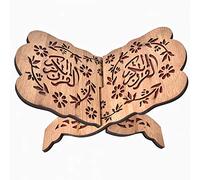 Hapivida Support de Livre Musulman en Bois Sculpté à La Main, Cadre de Repos Support pour Livre de Cuisine Cook Stand pour Eid Mubarak Décoration Parti Fournitures Islamique 29.2 cm