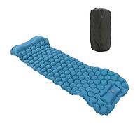 Hapivida Tapis de Camping Gonflable, Matelas à Pompe à Pied, Coussin pour Tente, Randonnée, Voyage, 40D Nylon, TPU, R Value 1.3 (Peacock Blue)