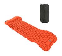 Hapivida Tapis de Camping Gonflable, Matelas à Pompe à Pied, Coussin pour Tente, Randonnée, Voyage, 40D Nylon, TPU, R Value 1.3 (Orange)