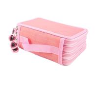 Hapivida Trousse de Rangement Multicouche pour Crayons, 20x12.5x8.7cm en Oxford avec 72 emplacements élastiques, Sangle de Transport et Fermeture à glissière, Accessoire d'organisa