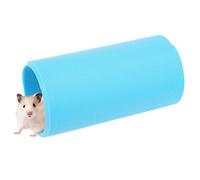 Hapivida Tunnel pour Animaux Extensible en Plastique, Jouet de Tunnel de Hamster pour Cochons d'Inde, Chinchillas, Rats et Furets, Bleu