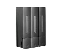 Hapivida Wall Mounted Shampoo Conditioner Dispenser 1200ml 3 Chamber Shower Soap Dispenser for Bathroom Hotel Large Capacity Leakproof ABS Material No Drill Installation (Gunmetal Triple Head)