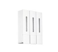 Hapivida Wall Mounted Shampoo Conditioner Dispenser 1200ml 3 Chamber Shower Soap Dispenser for Bathroom Hotel Large Capacity Leakproof ABS Material No Drill Installation (White Triple Head)