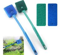 HaploS Brosse de Nettoyage D'aquarium, 4 Pcs Brosse Eponge de Nettoyage D'aquarium, Eponge Double Face pour Aquarium, Eponge Grattoir à Algues, Éponge de Nettoyage pour Nettoyage D'aquarium