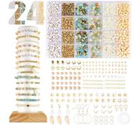 HaploS Perles pour Bracelet Pierre Naturelle avec Perles Lettres | Creation Bijoux Bracelet avec Perles Lettres, Kit Bracelet DIY Collier Boucle D'oreille de Fêtes, Vacances