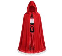 HAPNBCELE Cape en velours pour adulte - Petit chaperon rouge - Cosplay du petit chaperon rouge, costumes d'Halloween et de théâtre enchanteurs (version améliorée classique, taille L)