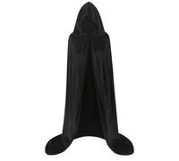 HAPNBCELE Cape noire à capuche pour homme et femme pour costume de costumade médiévale, Renaissance et Halloween, 170 cm