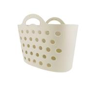 Hapo-G - Panier Trendy One - Fixation Porte-Bagages - 13,5L - Polyéthylène Souple - Installation Rapide - Anses de Portage - Compatible E-Bike - Couleur Sable Blanc - Dimensions 38x21x28 cm