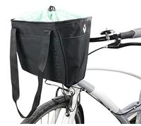 Hapo-G - Panier vélo Avant - Panier Shopping - Accessoire Velo, Velo Electrique (VAE), VTT, VTC, Ville- Grande capacité de 12 L - Noir et Vert - 34 x 16,5 x 23 cm