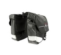 Hapo-G - Sacoche Arrière Double à Pont - Fixation Porte-Bagages, 2 Compartiments 7L, Bandes Réfléchissantes, Système de Fermeture avec Rabat et Boucle
